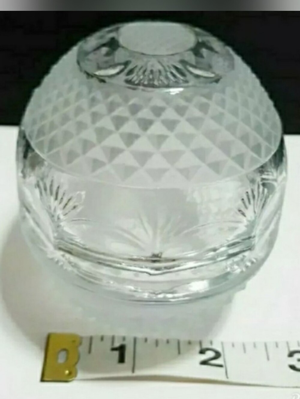 Vintage Glass Ring Dish / Covered Vanity Powder Box with Lid